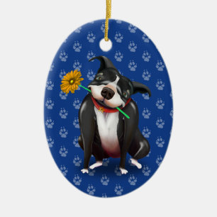 Niedliches Hundeliebhaber-Weihnachten verziert Keramikornament