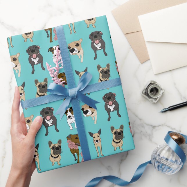 Niedliches Hundemuster Geschenkpapier (Schenken)