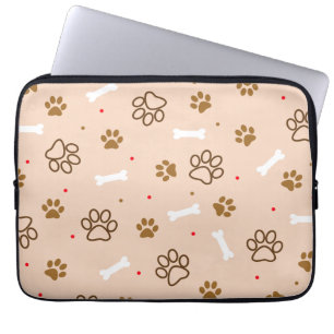 Niedliches Hundemuster mit den Tatzen entbeint Laptopschutzhülle