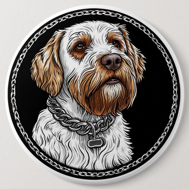 Niedliches Hundeportrait Button (Vorderseite)