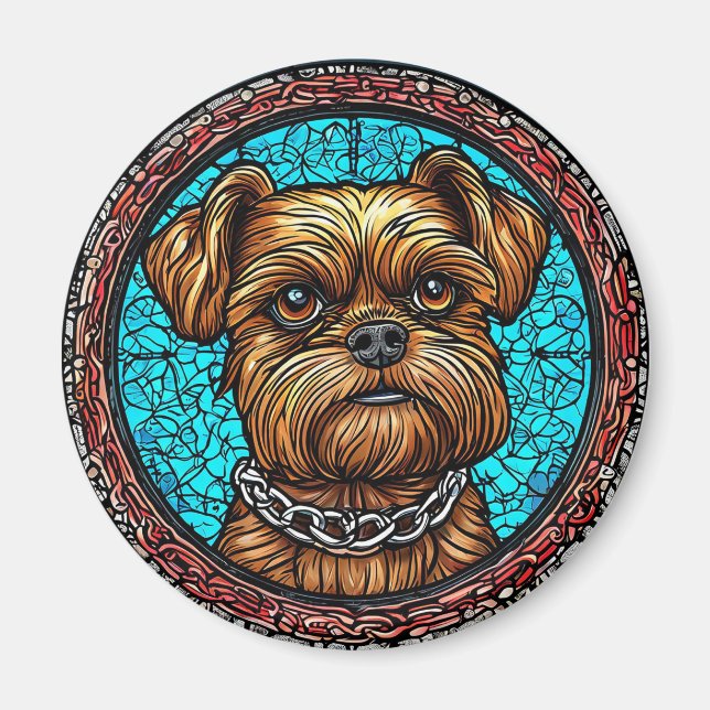 Niedliches Hundeportrait Magnet (Vorne)