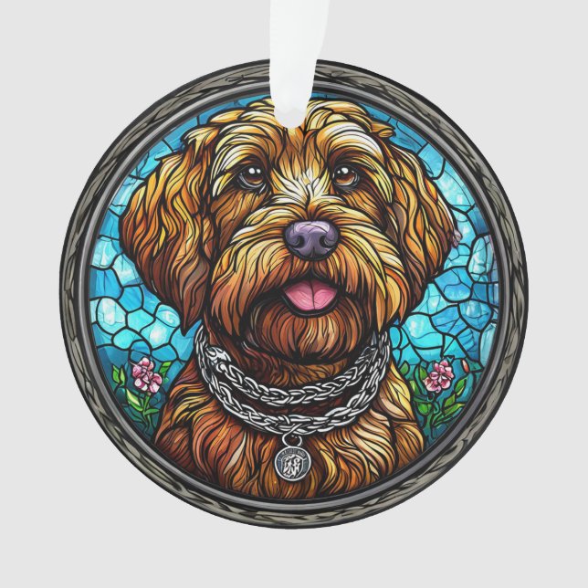 Niedliches Hundeportrait Ornament (Vorderseite)