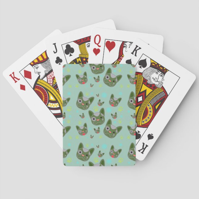 Niedliches Hundeschema - Kartenspielen Spielkarten (Rückseite)