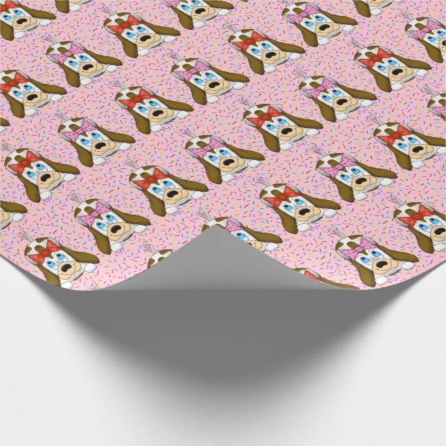 Niedliches Hundeschleifpapier Geschenkpapier (Ecke)