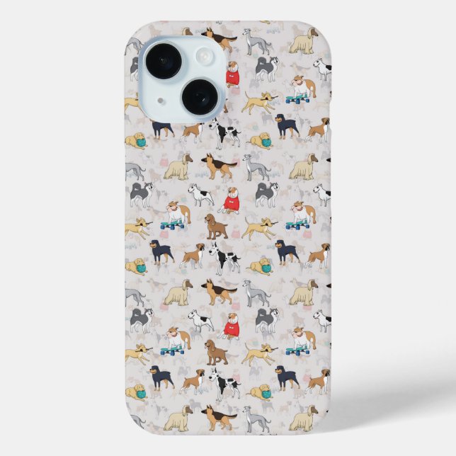 Niedliches Hundsmuster Design Weiß Case-Mate iPhone Hülle (Rückseite)