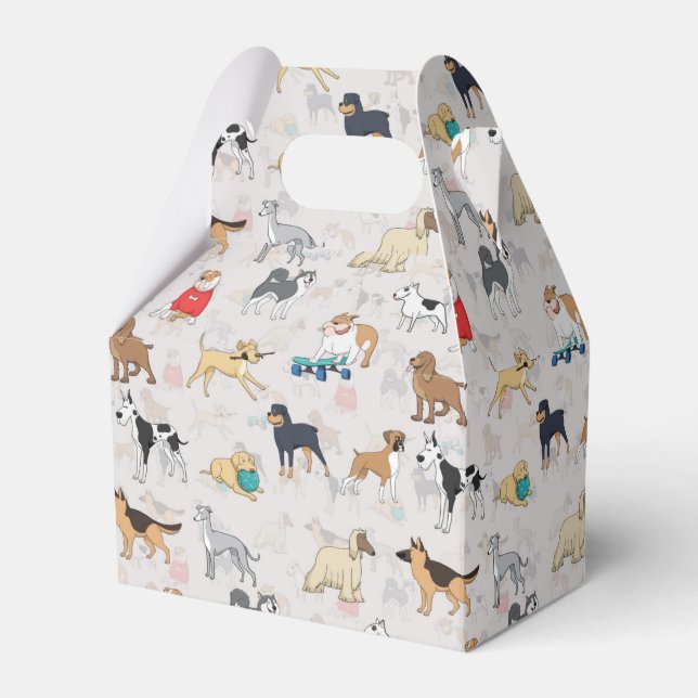 Niedliches Hundsmuster Design Weiß Geschenkschachtel (Vorderseite)