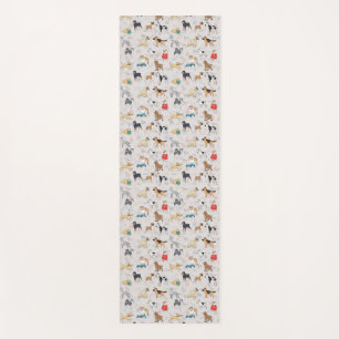 Niedliches Hundsmuster Design Weiß Yogamatte