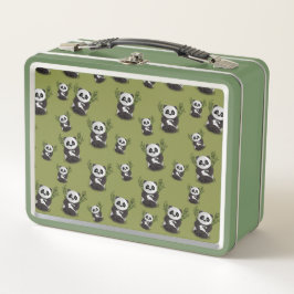 Niedliches Hunger Baby Panda Handgezeichnete Abbil Metall Brotdose