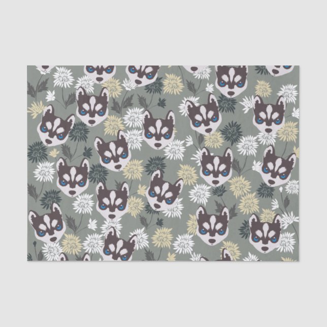 Niedliches Husky-Gewebe Seidenpapier (Vorderseite)