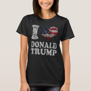 Niedliches i-Herz amerikanische Flagge Donald T-Shirt