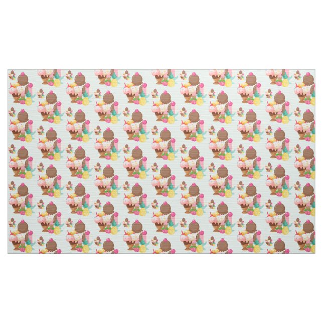 Niedliches Ice Cream Muster Stoff (Yard (91,4 cm))