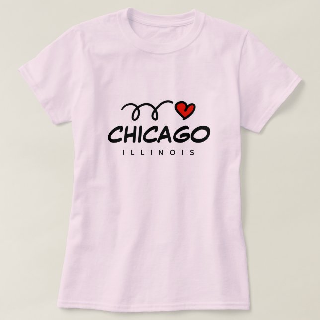 Niedliches ich Herz Chicago Illinois zu Shirt für  (Design vorne)