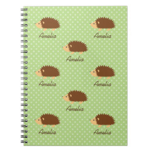 Niedliches Igel-Notebook mit Polka-Punktmuster Notizblock