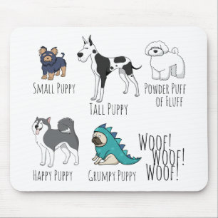 Niedliches Illustriertes Hundegedicht Mousepad
