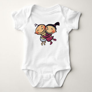 Niedliches illustriertes Kleinkind-Umarmen Baby Strampler