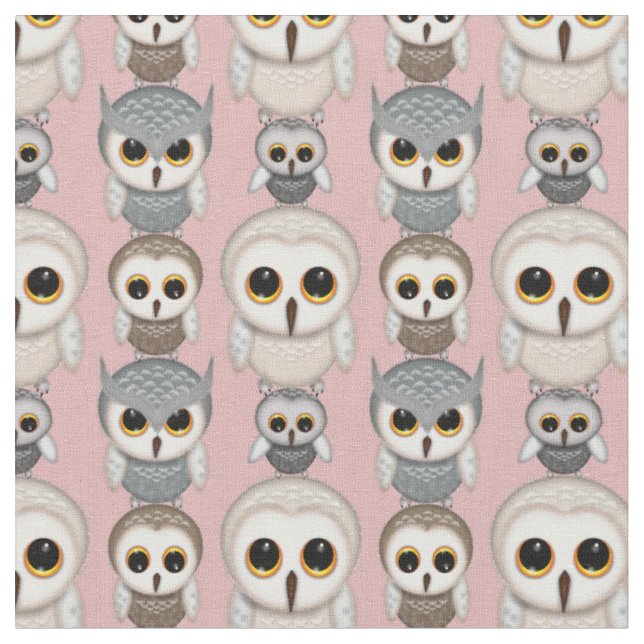 Niedliches Illustriertes Owls-Muster Stoff (Nahaufnahme)