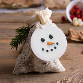 Niedliches Illustriertes Snowman-Gesicht Runder Aufkleber