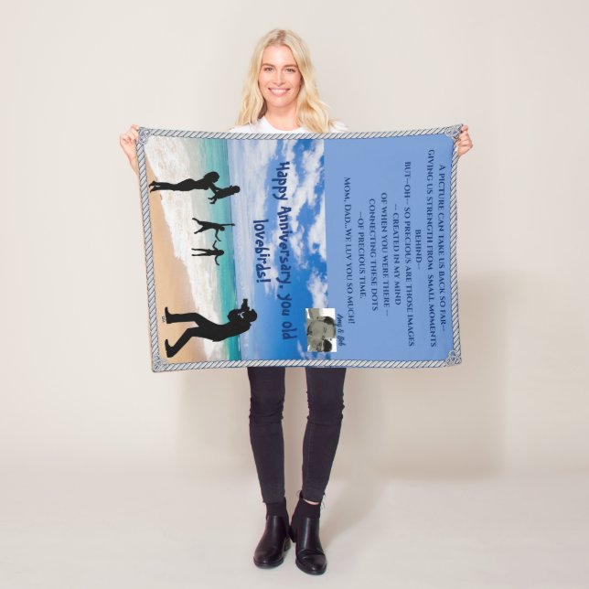 Niedliches, individualisierbares Fleeceblatt Fleecedecke (Beispiel)