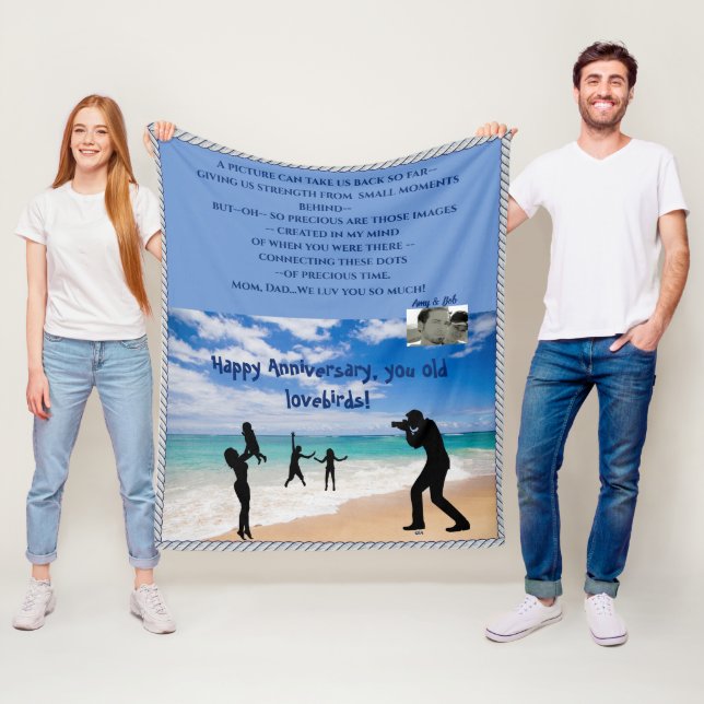 Niedliches, individualisierbares Mittelbandvlies Fleecedecke (Beispiel)