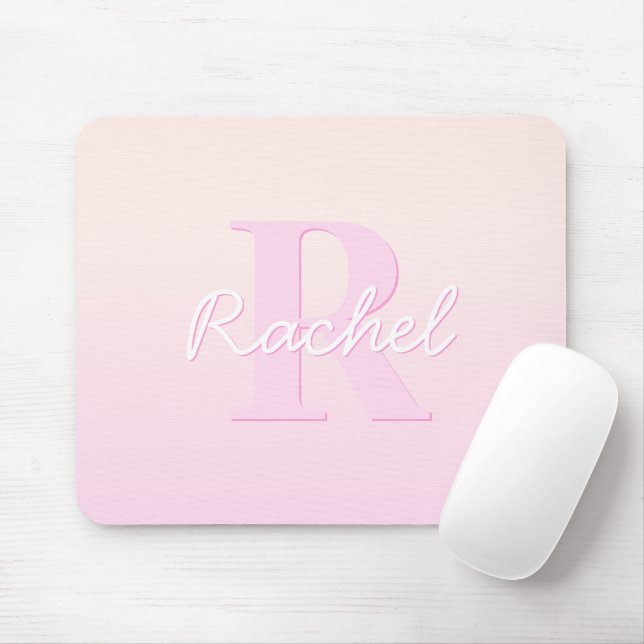 Niedliches individuell anpassbares Monogramm | Pea Mousepad (Mit Mouse)
