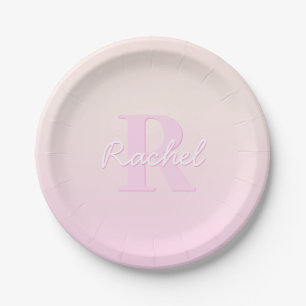 Niedliches individuell anpassbares Monogramm Pea Pappteller