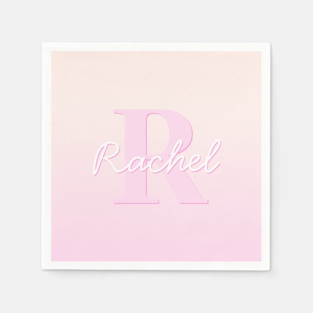 Niedliches individuell anpassbares Monogramm | Pea Serviette (Vorderseite)