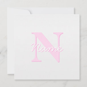 Niedliches individuell anpassbares Monogramm   Pin Mitteilungskarte