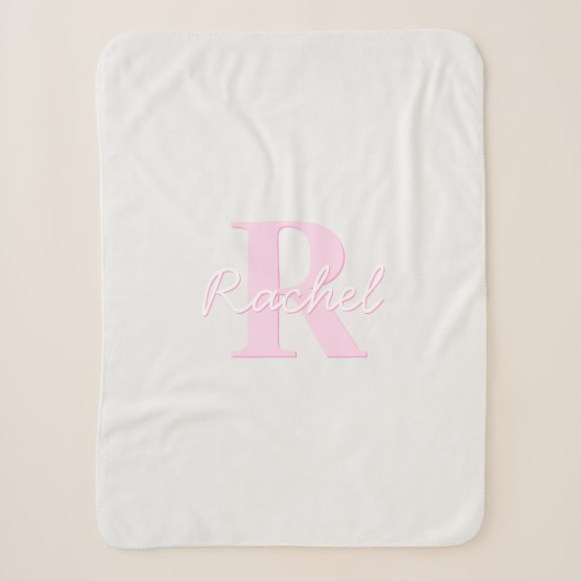 Niedliches individuell anpassbares Monogramm | Pin Sherpadecke (Vorderseite)