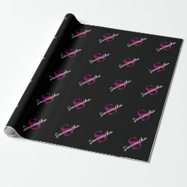 Niedliches individuell anpassbares rosa und schwar geschenkpapier