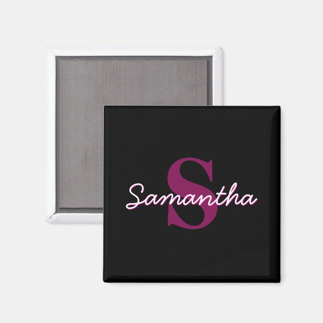 Niedliches individuell anpassbares rosa und schwar magnet (Vorderseite/Rückseite)