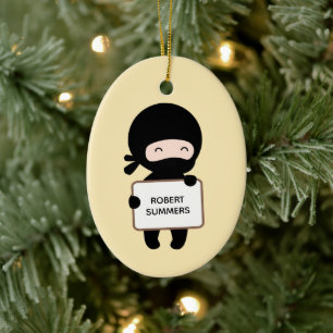 Niedliches Individuelle Name Tiny Ninja Holding Si Keramik Ornament