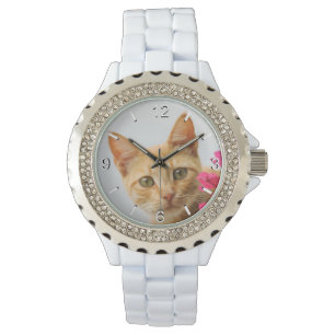 Niedliches Ingwer-Katzen-Kätzchen-Porträt - Armbanduhr