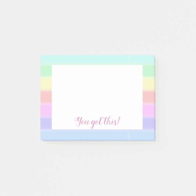 Niedliches Inspirational "Sie got diesen" Striped Post-it Klebezettel (Vorderseite)