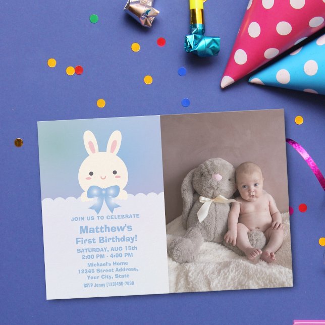 Niedliches "Irgendwas Bunny" ist das erste Geburts Einladung (Von Creator hochgeladen)