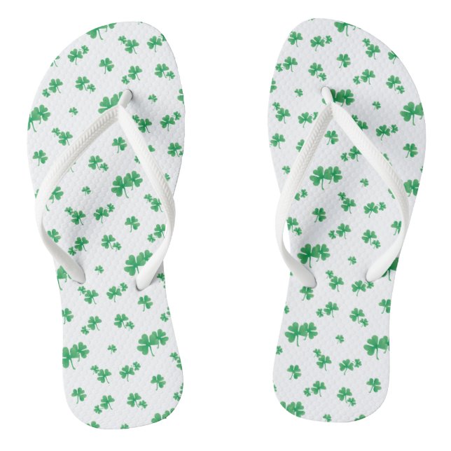 Niedliches irisches Kleeblatt-Muster Flip Flops (Fußbett)