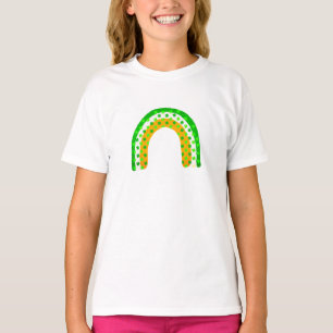 Niedliches Irish Clover Green Rainbow Shirt für Ki