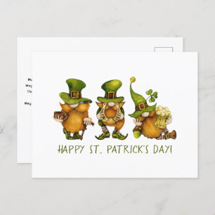Niedliches Irish Gnomes Custom Happy St Patrick's Feiertagspostkarte