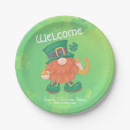 Niedliches Irish St. Patrick's Day Gnome Pappteller