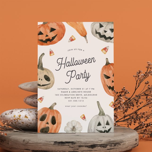 Niedliches Jack-o-Lantern Kids Halloween-Party Einladung (Von Creator hochgeladen)