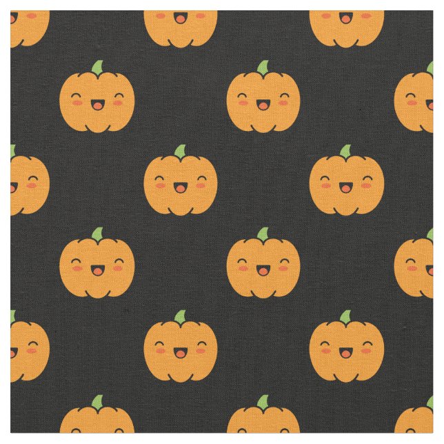 Niedliches Jack-O-Lantern-Kürbismuster Stoff (Nahaufnahme)