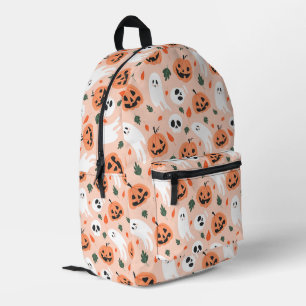 Niedliches Jack-O-Lantern- und Ghost-Muster Bedruckter Rucksack
