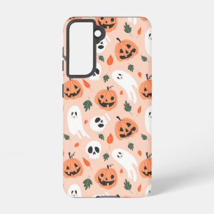 Niedliches Jack-O-Lantern- und Ghost-Muster Samsung Galaxy Hülle