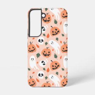 Niedliches Jack-O-Lantern- und Ghost-Muster Samsung Galaxy Hülle