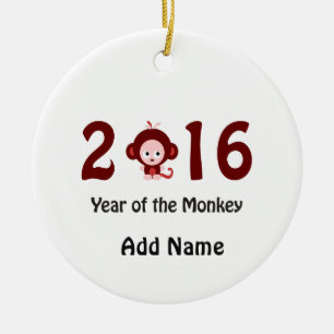 Niedliches Jahr des Affen im Jahr 2016 Keramik Ornament