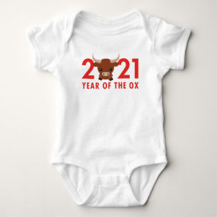 Niedliches Jahr des chinesischen Neujahrs 2021 Baby Strampler
