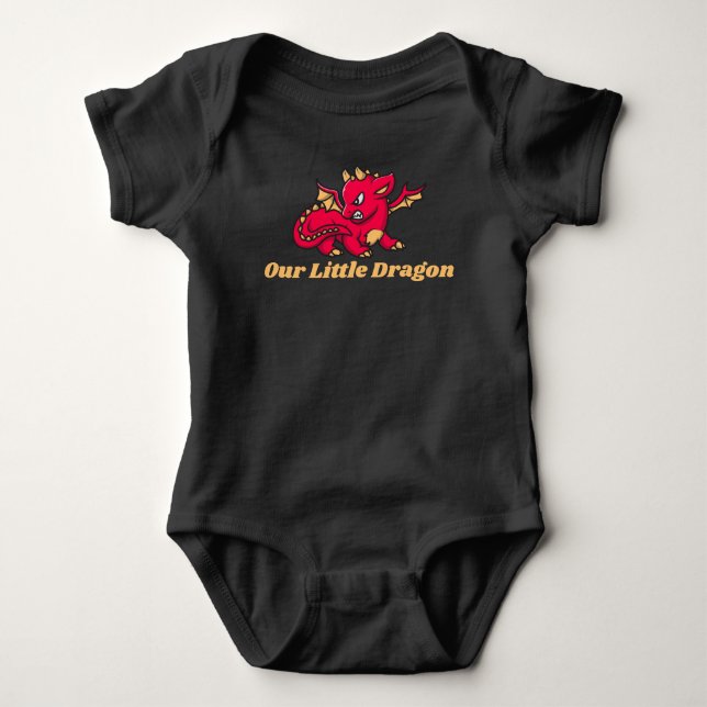 Niedliches Jahr des Drachenjungen Baby Strampler (Vorderseite)