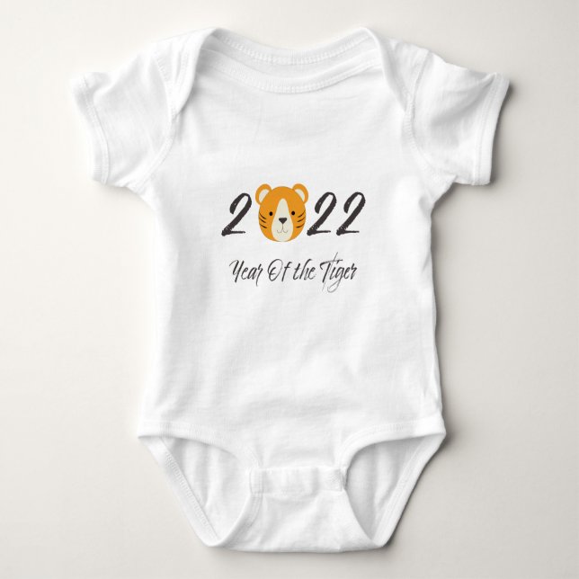 Niedliches Jahr des Tigers 2022 Baby Strampler (Vorderseite)