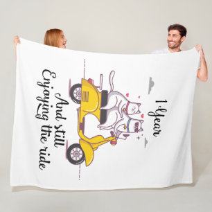 Niedliches Jahr Jahrestagsgeschenk für ihn u. sie Fleecedecke