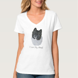 niedliches Japanerakita-Hundeporträt mit Slogan T-Shirt
