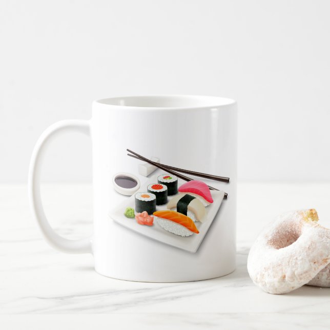 Niedliches japanisches Sushi Kaffeetasse (Mit Donut)